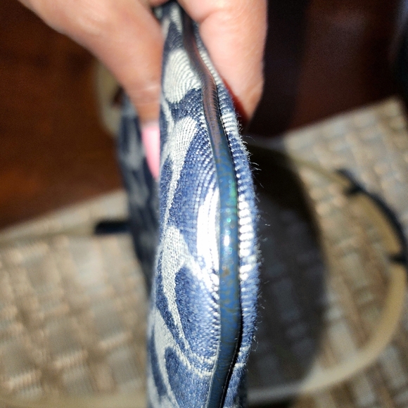 Coach Signature Denim Adjustable Crossbody Bag W/Coin Pouch (7.5" W x 8.5"H) - Picture 11 of 16